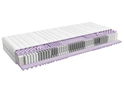 Zestaw łóżko Ostia dąb artisan ze stelażem i materacem Mimas 140x200