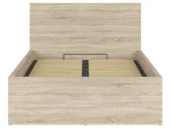 Zestaw łóżko Tetrix dąb sonoma ze stelażem i materac Mimas 120x200