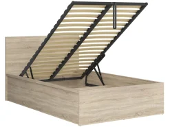 Zestaw łóżko Tetrix dąb sonoma ze stelażem i materac Mimas 120x200