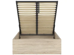 Zestaw łóżko Tetrix dąb sonoma ze stelażem i materac Mimas 120x200