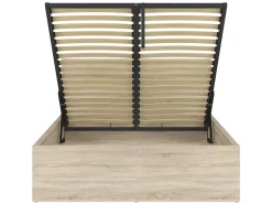 Zestaw łóżko Tetrix dąb sonoma ze stelażem i materac Mimas 140x200