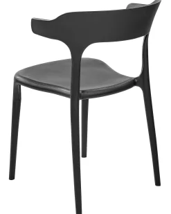 Zestaw 4 krzeseł do jadalni plastikowe czarny