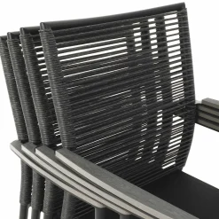 Zestaw 4 krzeseł ogrodowych aluminiowych di volio Asti - Szare