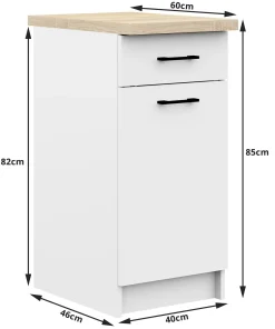 Zestaw kuchenny AKORD OLIWIA 180 cm Biały 180x46x203 cm