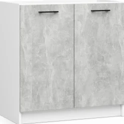 Zestaw kuchenny narożny Oliwia biały, beton mat 300x46x203cm