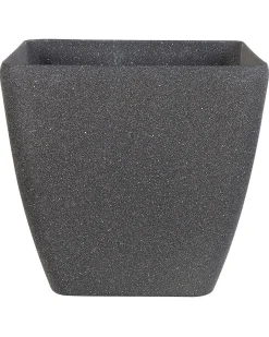 Zestaw 2 kwadratowych doniczek 34 cm ciemnoszare