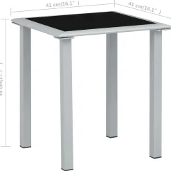 Zestaw Leżaków Czarny Aluminium vidaXL