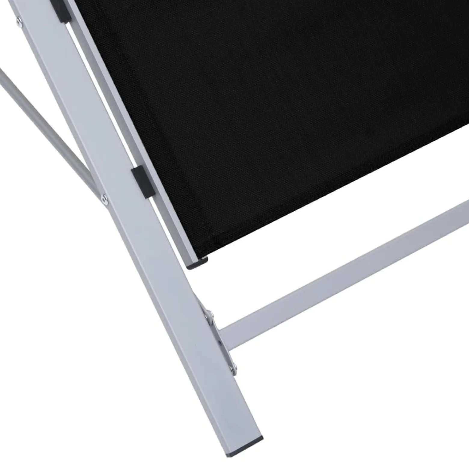 Zestaw Leżaków Czarny Aluminium vidaXL