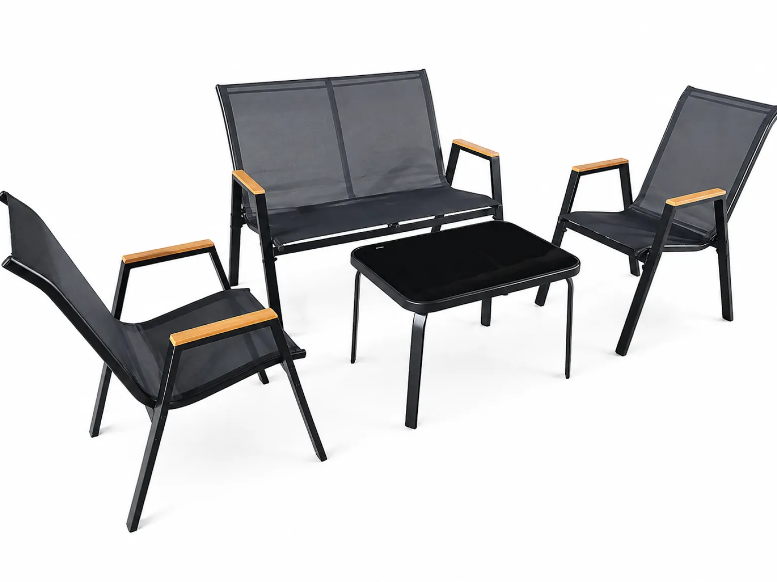 Zestaw Marbella Wood 4OS. czarny dw