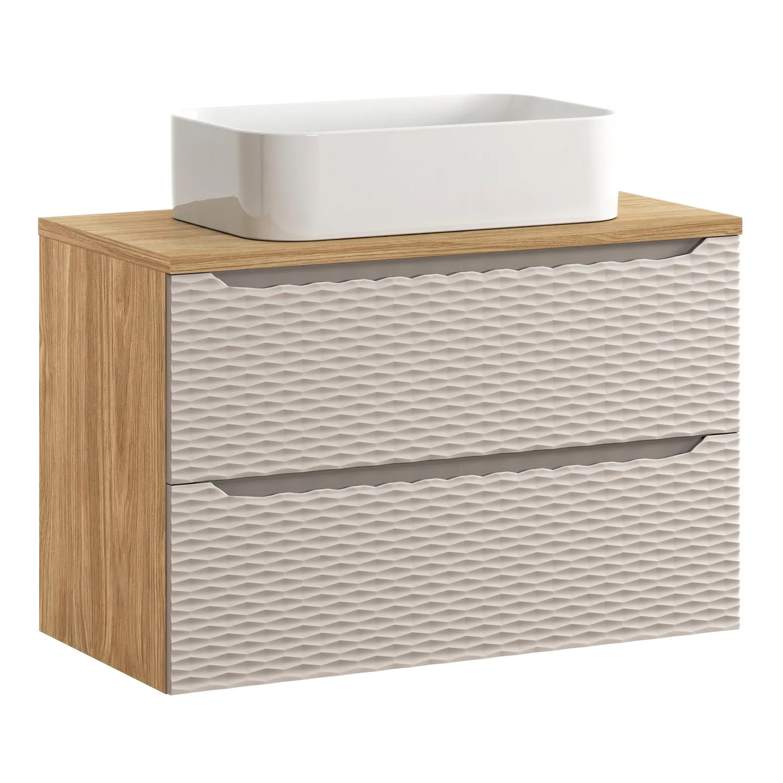 Zestaw mebli łazienkowych 90cm z umywalką nablatową Kati Ocean