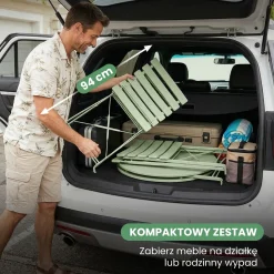 Zestaw mebli balkonowych ORION stół i krzesła zielony