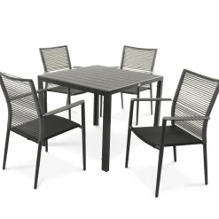 Zestaw mebli ogrodowych aluminiowych di volio Carineo 4+1