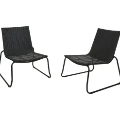 Zestaw mebli ogrodowych BELFORT 2 fotele i stolik kawowy metal rattan