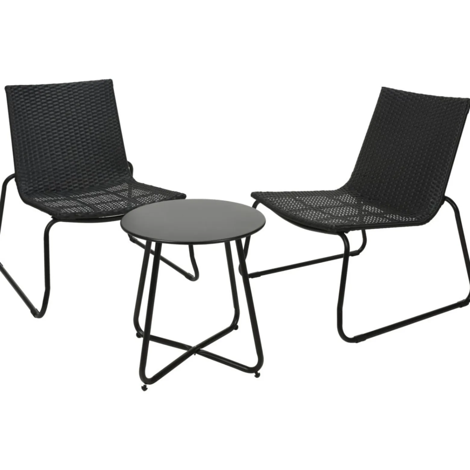 Zestaw mebli ogrodowych BELFORT 2 fotele i stolik kawowy metal rattan