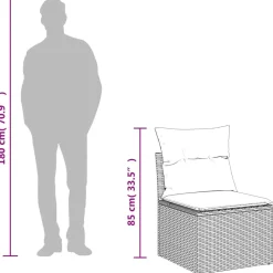 Zestaw mebli ogrodowych beżowy technorattan poduszki na taras balkon ogród