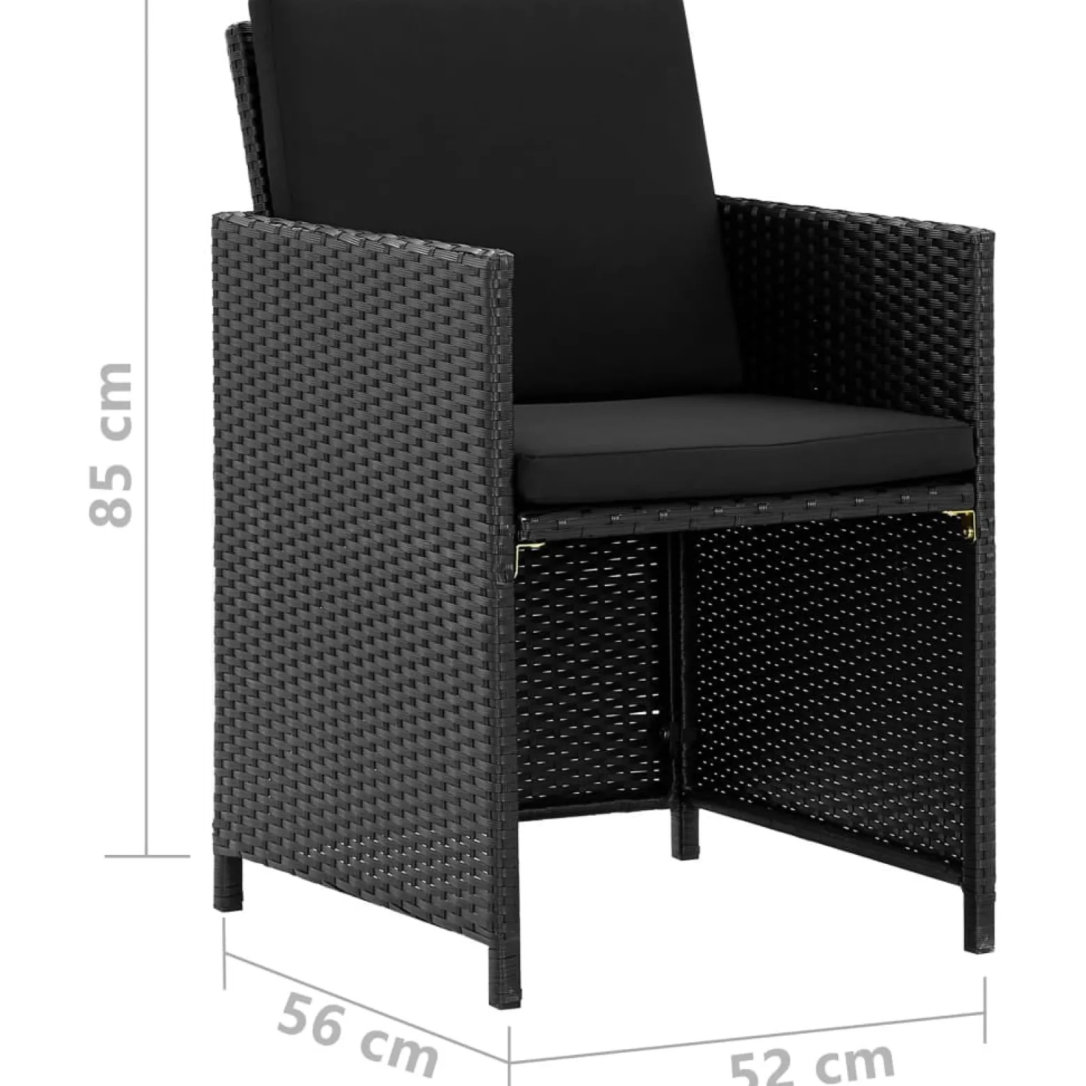 Zestaw mebli ogrodowych Czarny Stół o długości 167 cm Technorattan 10x