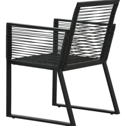 Zestaw mebli ogrodowych Czarny 190 cm table length PVC vidaXL