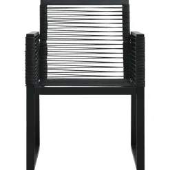 Zestaw mebli ogrodowych Czarny 190 cm table length PVC vidaXL