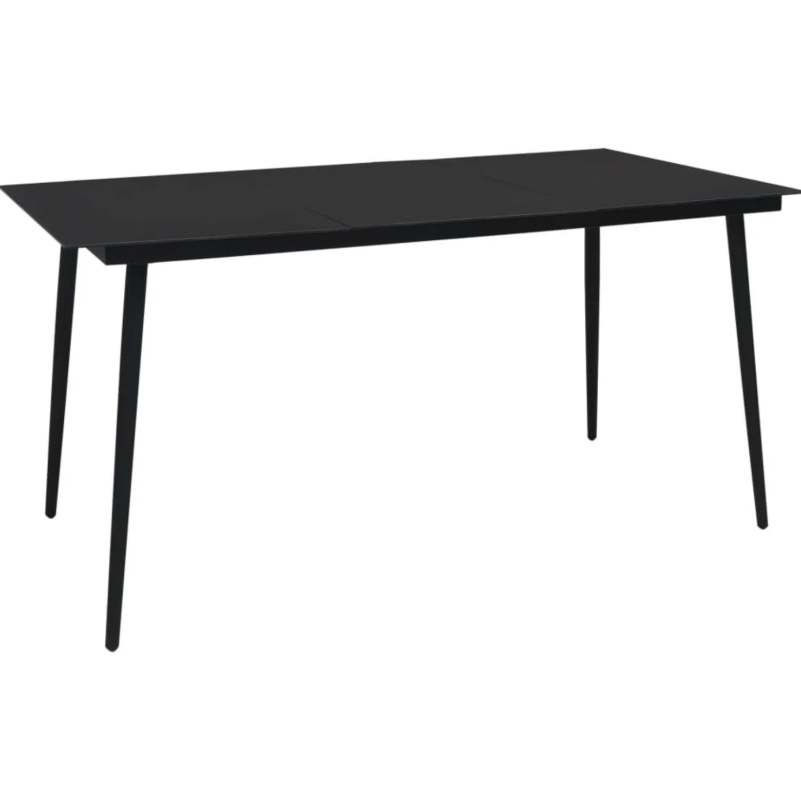 Zestaw mebli ogrodowych Czarny 190 cm table length PVC vidaXL