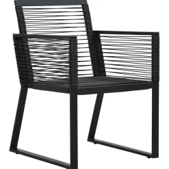 Zestaw mebli ogrodowych Czarny 190 cm table length PVC vidaXL