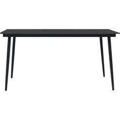 Zestaw mebli ogrodowych Czarny 190 cm table length Technorattan vidaXL