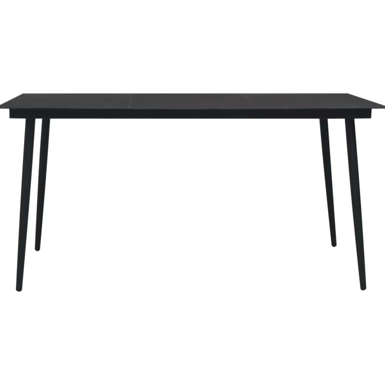 Zestaw mebli ogrodowych Czarny 190 cm table length Technorattan vidaXL