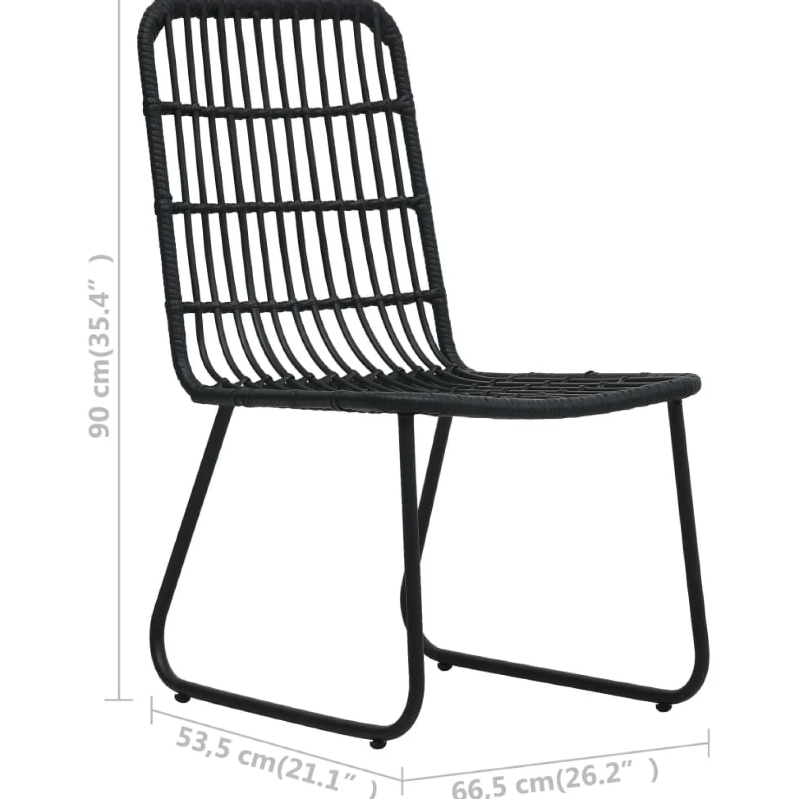 Zestaw mebli ogrodowych Czarny 190 cm table length Technorattan vidaXL