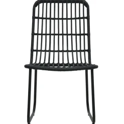Zestaw mebli ogrodowych Czarny 190 cm table length Technorattan vidaXL