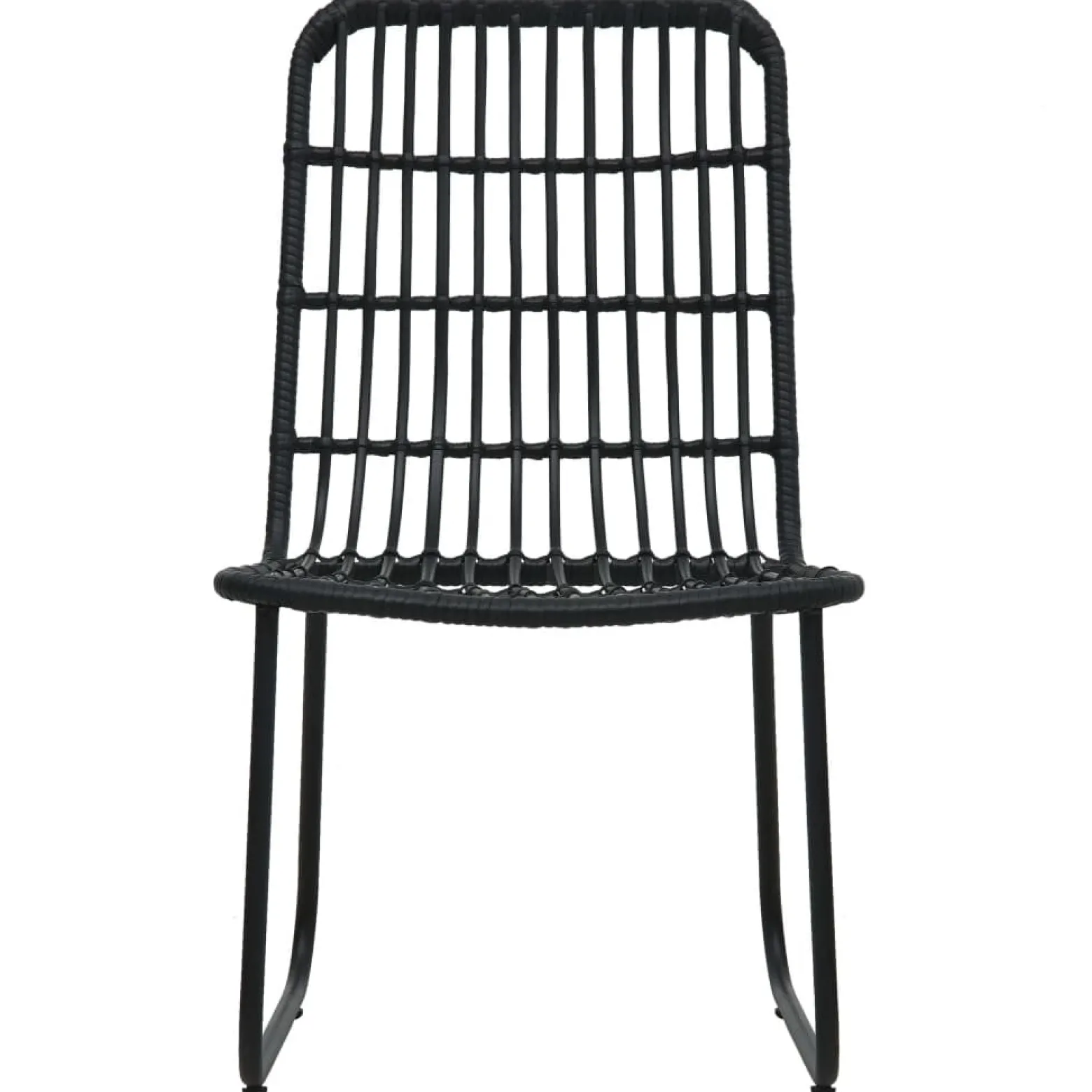 Zestaw mebli ogrodowych Czarny 190 cm table length Technorattan vidaXL