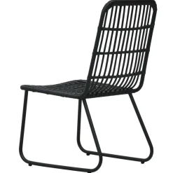 Zestaw mebli ogrodowych Czarny 190 cm table length Technorattan vidaXL