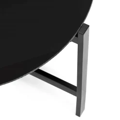 Zestaw mebli ogrodowych dla 4 osób sofa, krzesła, stolik metalowe, czarne