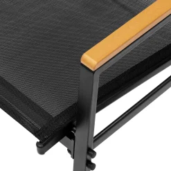 Zestaw mebli ogrodowych dla 4 osób sofa, krzesła, stolik metalowe, czarne