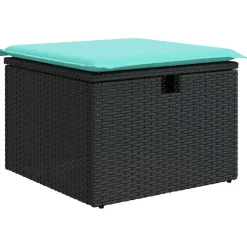 Zestaw Mebli Ogrodowych Drewniany Czarny Stół Stołek na Taras