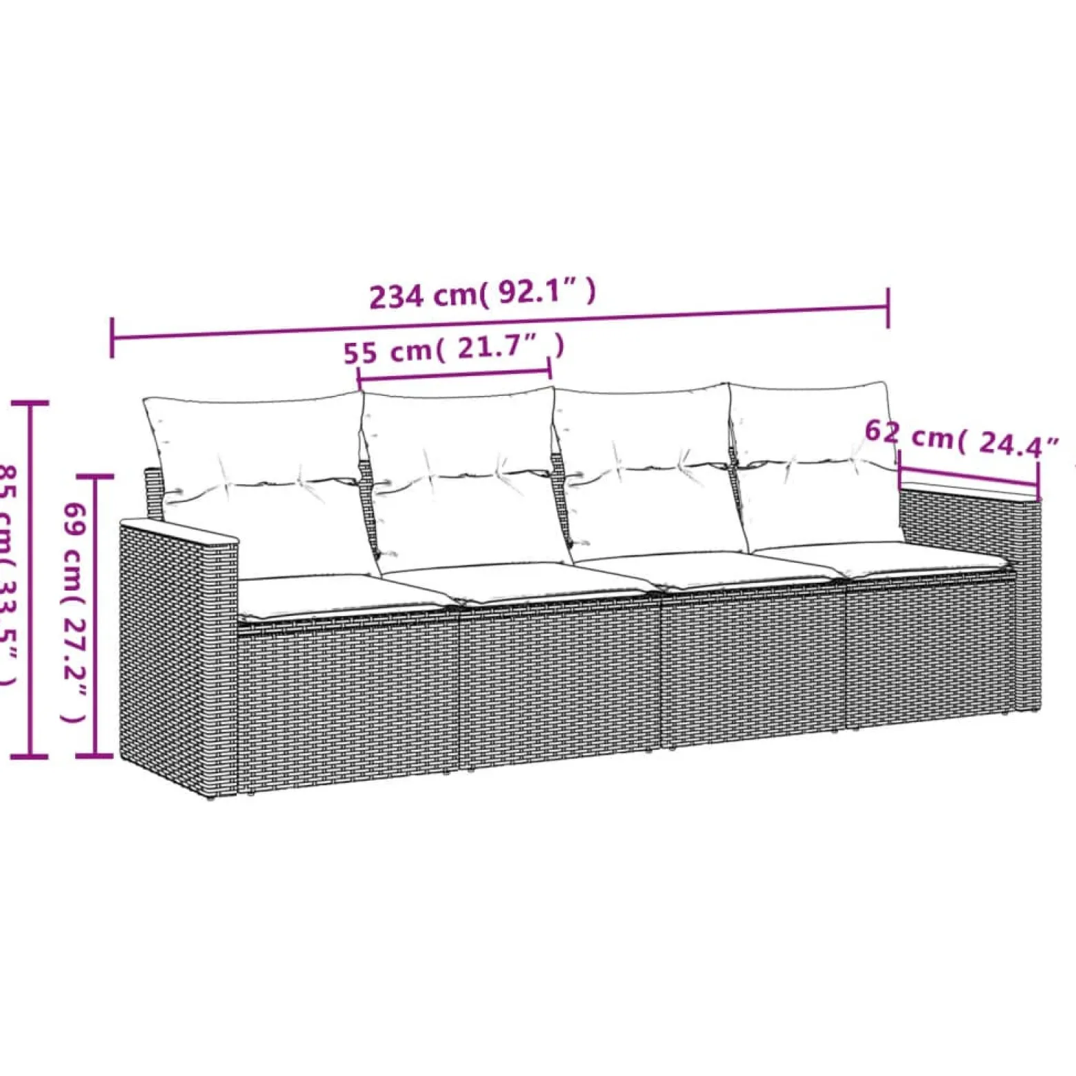 Zestaw Mebli Ogrodowych Komplet Wypoczynkowy Na Taras Balkon Ogród Poduszki