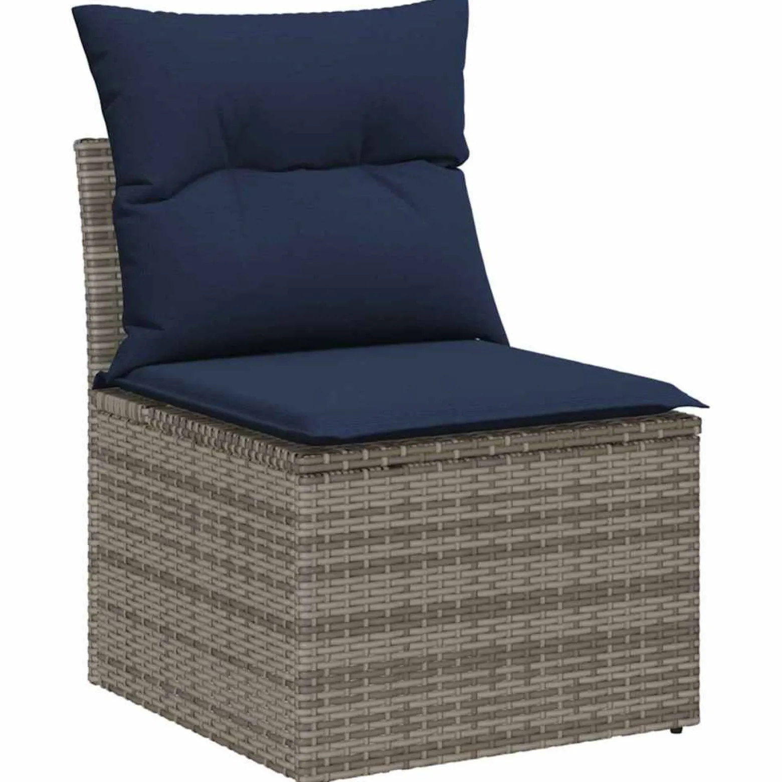 Zestaw Mebli Ogrodowych Modułowy Rattan Szary Sofa na Taras Ogród