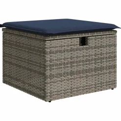 Zestaw Mebli Ogrodowych Modułowy Rattan Szary Sofa na Taras Ogród