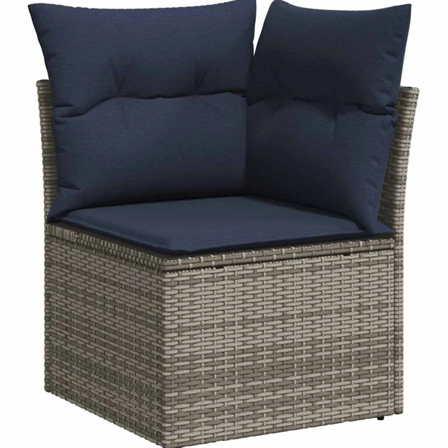 Zestaw Mebli Ogrodowych Modułowy Rattan Szary Sofa na Taras Ogród