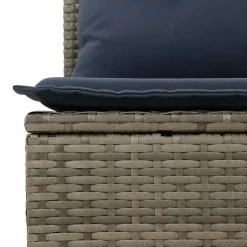 Zestaw Mebli Ogrodowych Modułowy Rattan Szary Sofa na Taras Ogród
