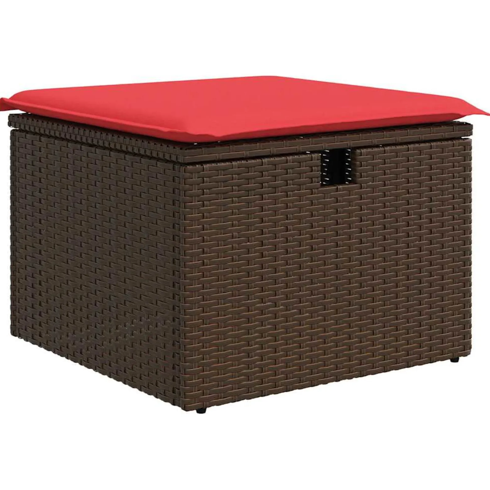 Zestaw Mebli Ogrodowych Modułowy Rattan Brązowy 2 Sofy Podnóżek Taras