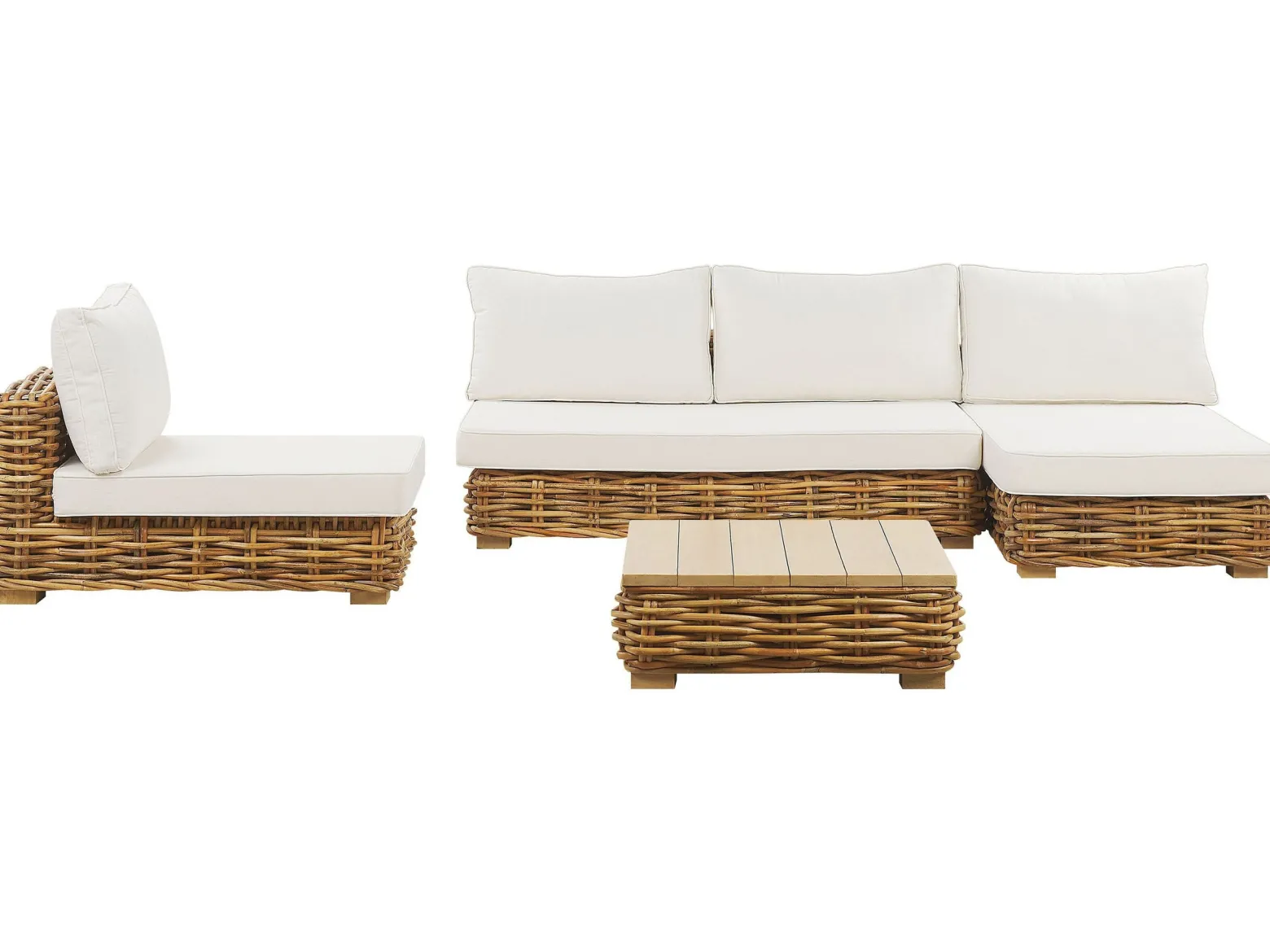 Zestaw mebli ogrodowych 4os rattan brązowy