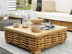 Zestaw mebli ogrodowych 4os rattan brązowy