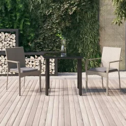 Zestaw Mebli Ogrodowych Stół Krzesła Rattan Poduszki Na Taras Na Patio