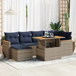 Zestaw Mebli Ogrodowych Stół Rattan Poduszki Do Ogrodu Na Taras Do Ogrodu