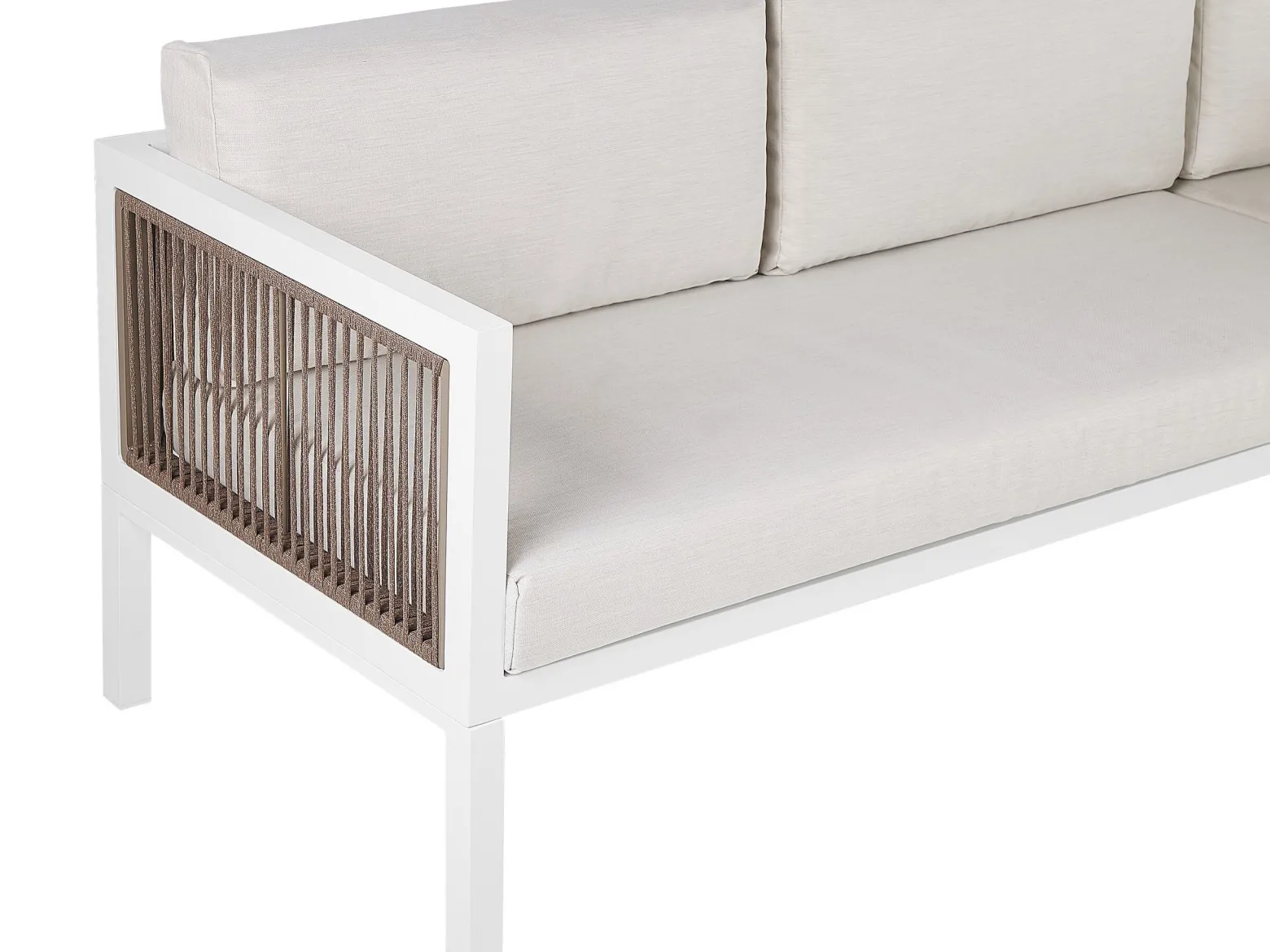 Zestaw mebli ogrodowych stół sofa biały