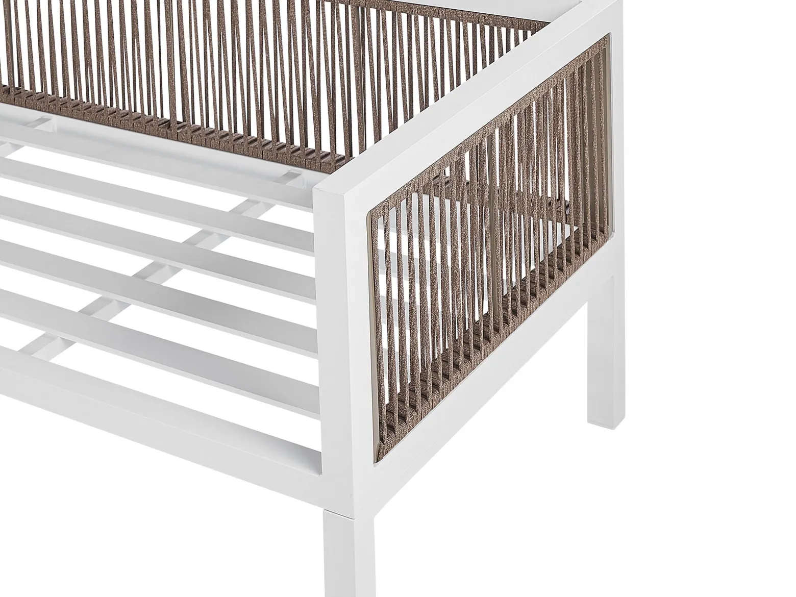 Zestaw mebli ogrodowych stół sofa biały