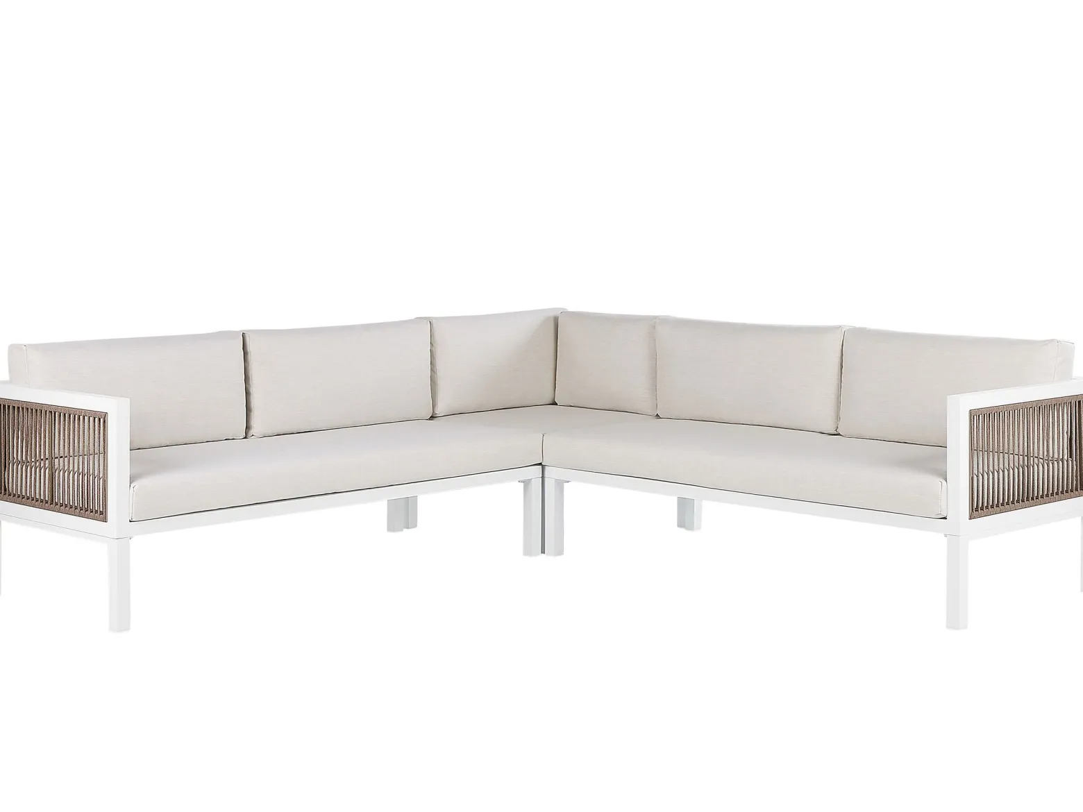 Zestaw mebli ogrodowych stół sofa biały