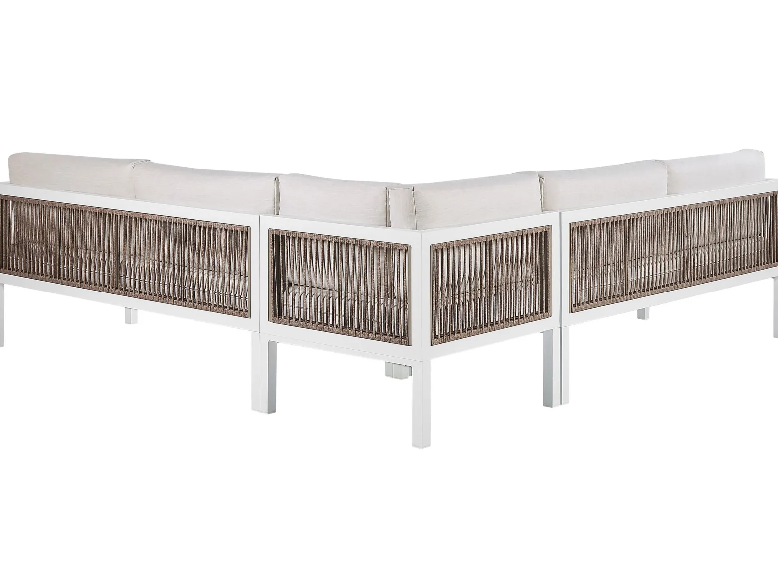 Zestaw mebli ogrodowych stół sofa biały