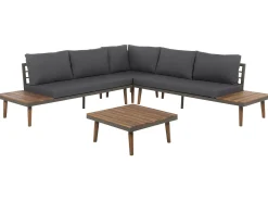 Zestaw mebli ogrodowych szary 6-osobowy