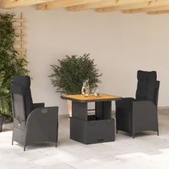 Zestaw mebli ogrodowych szary stolik krzesła do restauracji ogrodu balkon