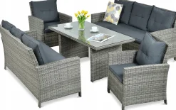 Zestaw Mebli Ogrodowych Technorattan IBIZA FAMILY Sofa Stół Fotel na Taras